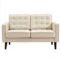 2-Sitzer Sofa Cremeweiß 140 x 78 x 84 cm PU-Kunstleder Rechteckig