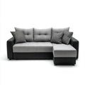Ecksofa Grau Schwarz 240 x 150 x 85 cm Polyester PU-Kunstleder L-Form