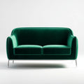 2-Sitzer Sofa Dunkelgrün 160 x 85 x 78 cm Polyester-Samt abgerundete Form