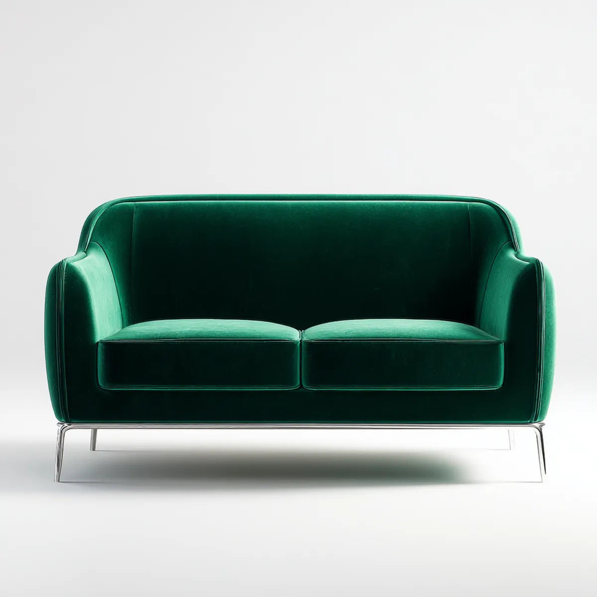 2-Sitzer Sofa Dunkelgrün 160 x 85 x 78 cm Polyester-Samt abgerundete Form