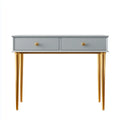 Konsolentisch mit 2 Schubladen Grau Gold 120 x 40 x 80 cm MDF Stahl Rechteckig
