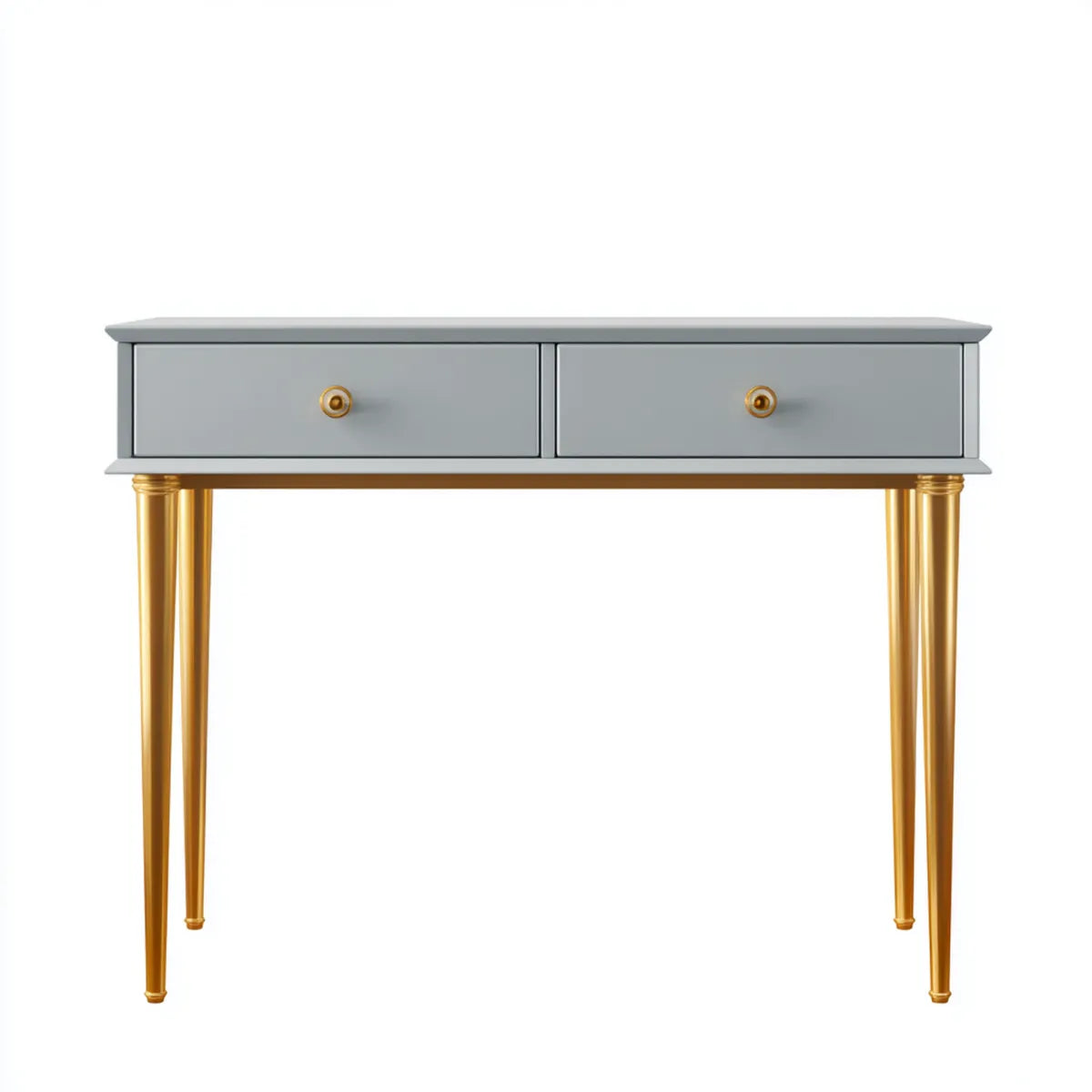 Konsolentisch mit 2 Schubladen Grau Gold 120 x 40 x 80 cm MDF Stahl Rechteckig