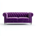 3-Sitzer Chesterfield-Sofa Violett 220 x 95 x 78 cm Polyester-Samt Rechteckig
