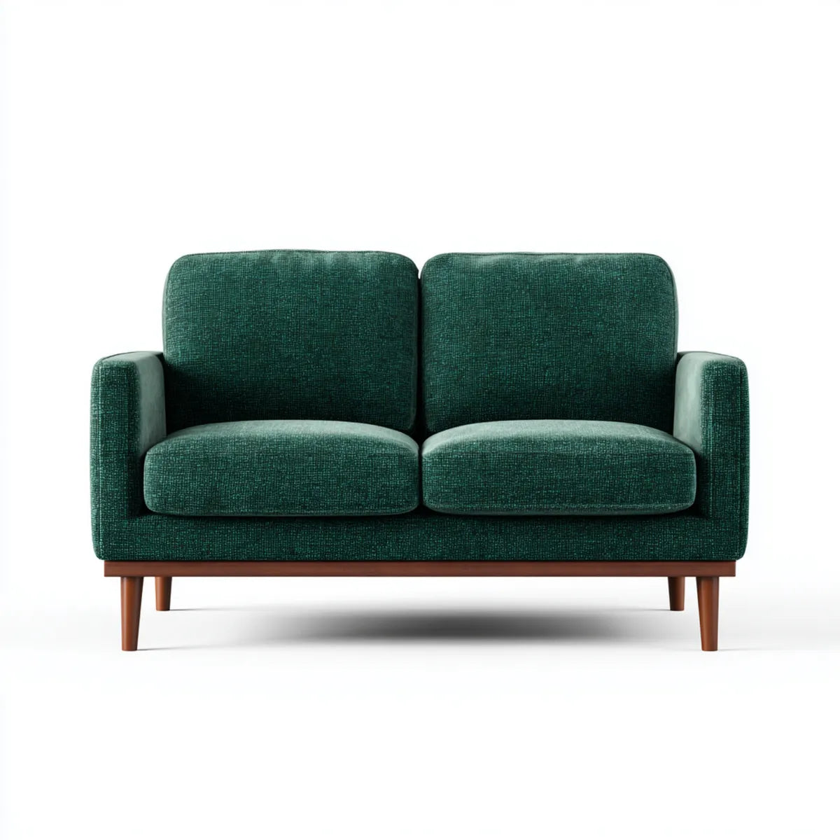 2-Sitzer Sofa Dunkelgrün 140 x 78 x 82 cm Polyester Massivholz Rechteckig