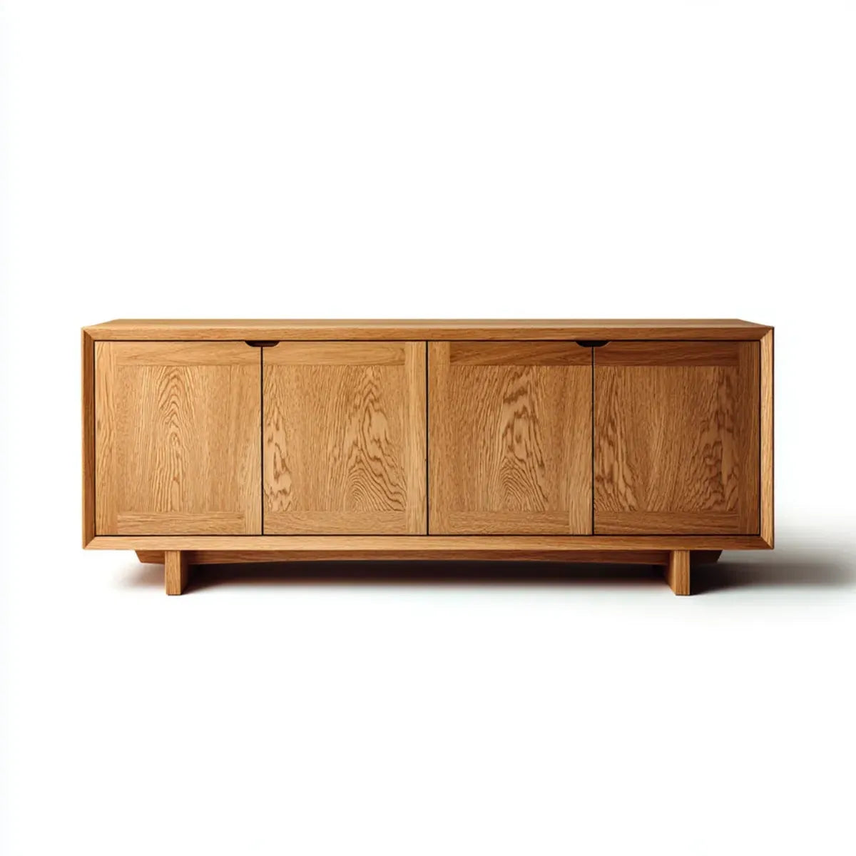 Sideboard Eiche natur 180 x 45 x 80 cm Massivholz rechteckig mit 4 Türen