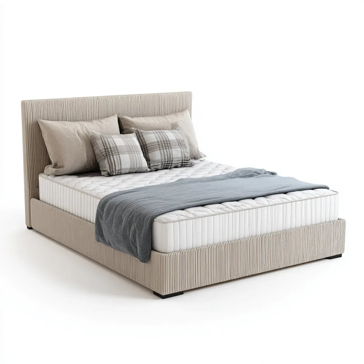 Boxspringbett Doppelbett Beige 180 x 200 cm Polyester Rechteckig