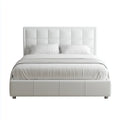 Polsterbett Doppelbett Weiß 160 x 200 cm PU-Kunstleder Rechteckig