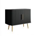 Sideboard Schwarz 90 x 40 x 80 cm MDF rechteckig mit 2 Türen