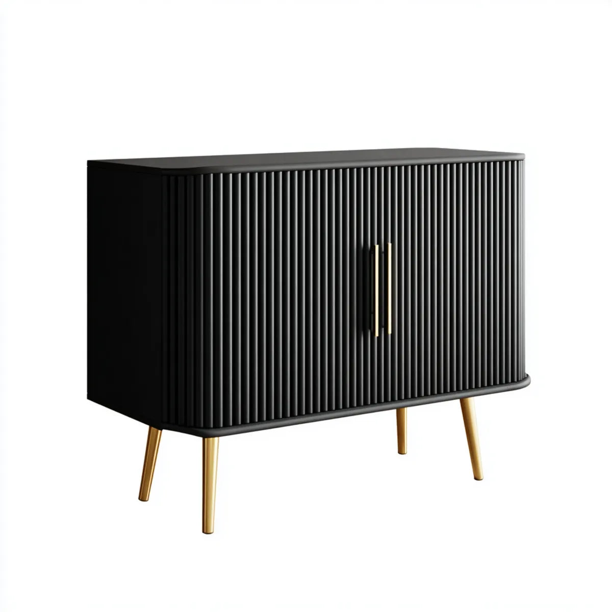 Sideboard Schwarz 90 x 40 x 80 cm MDF rechteckig mit 2 Türen