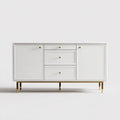 Sideboard Weiß 160 x 40 x 85 cm aus MDF mit Stahlbeinen Rechteckig