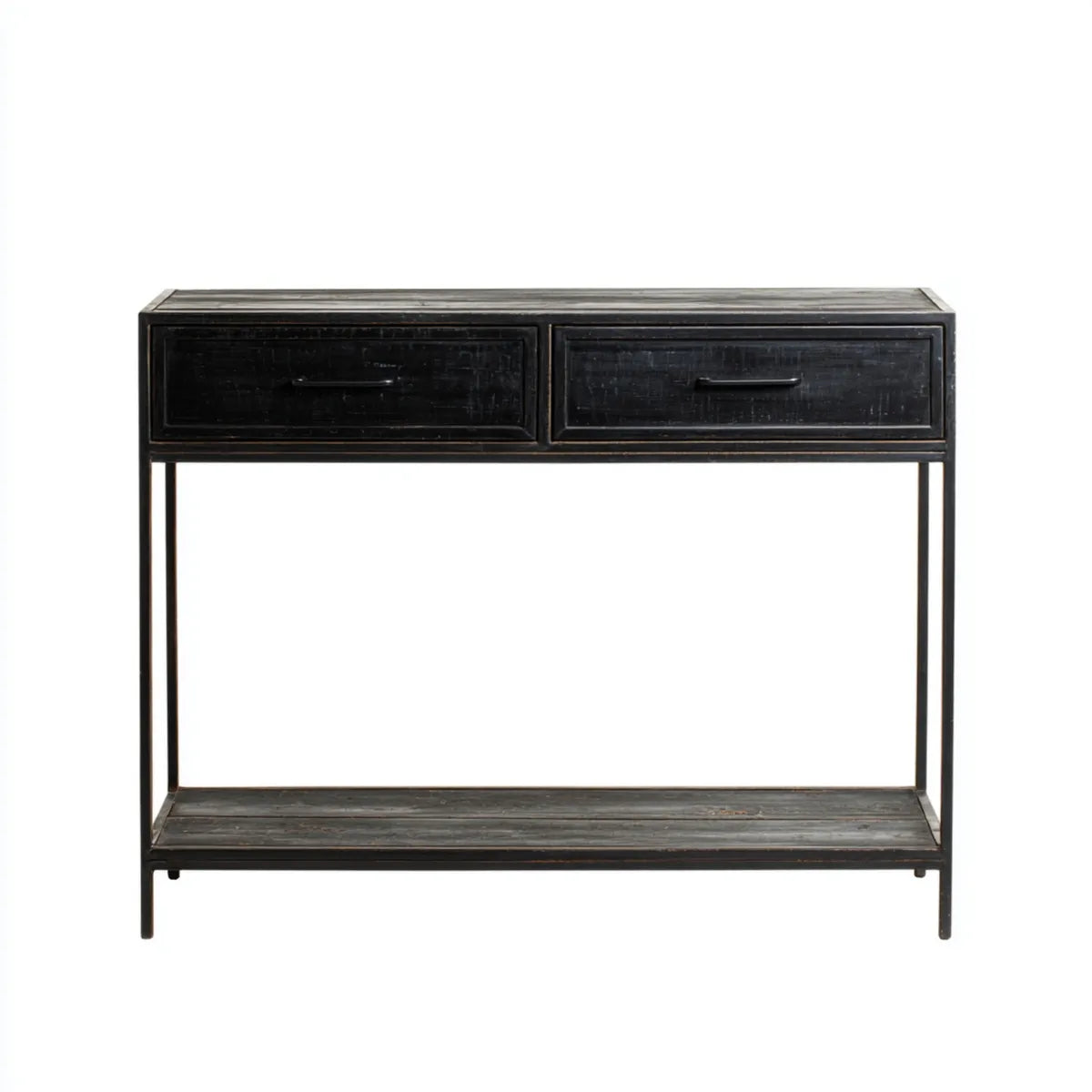 Konsolentisch mit 2 Schubladen Schwarz 110 x 35 x 80 cm Eisen Rechteckig